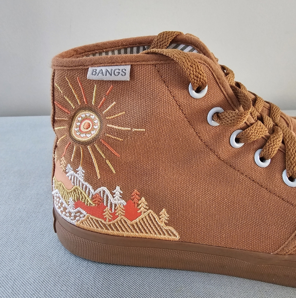 BANGS Sunrise Mountain High Top Embroided Unisex Sneakers, Shoes - Picture 3 of 9